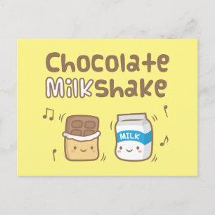 Cute Chocolate Milkshake Doodle voor haar Briefkaart