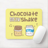 Cute Chocolate Milkshake Doodle voor kinderen Muismat (Met muis)