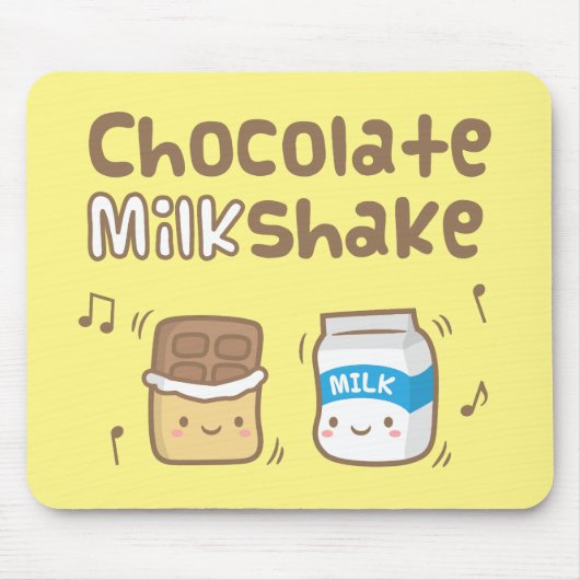 Cute Chocolate Milkshake Doodle voor kinderen Muismat (Voorkant)