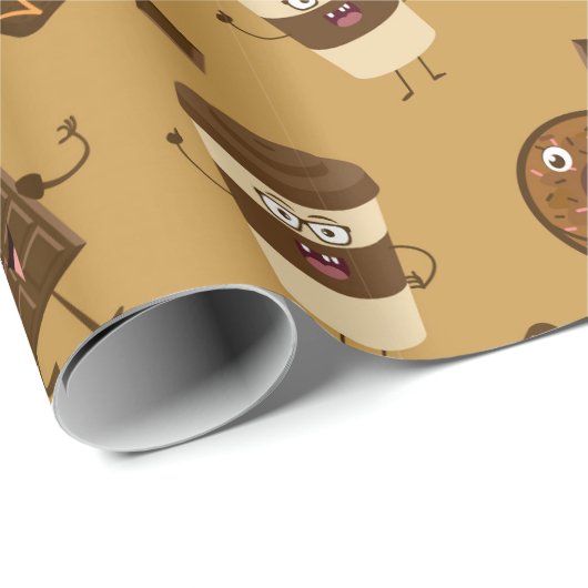 Cute Chocolate Pattern Cadeaupapier (Rol Hoek)