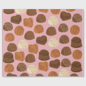 Cute Chocolate Pralines Verpakkingspapier Cadeaupapier (Vlak)