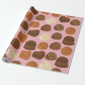 Cute Chocolate Pralines Verpakkingspapier Cadeaupapier (Uitgerold)