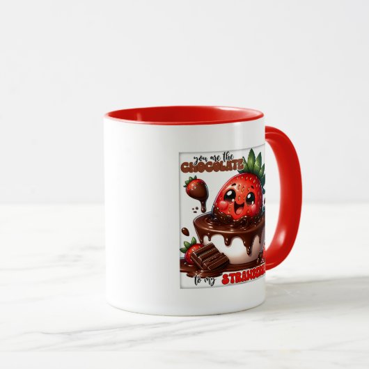 Cute Chocolate strawberry word art Mok (Voorkant rechts)