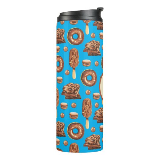 Cute Chocolate Sweets Ice Cream Monogram Thermosbeker (Gedraaid links)