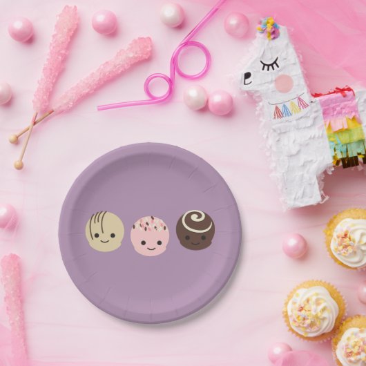 Cute Chocolate Truffels Papieren Bordje (Feest)