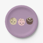 Cute Chocolate Truffels Papieren Bordje (Voorkant)
