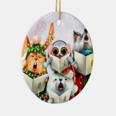 Cute Choir Animals Leerster keramiek Keramisch Ornament (Rechts)