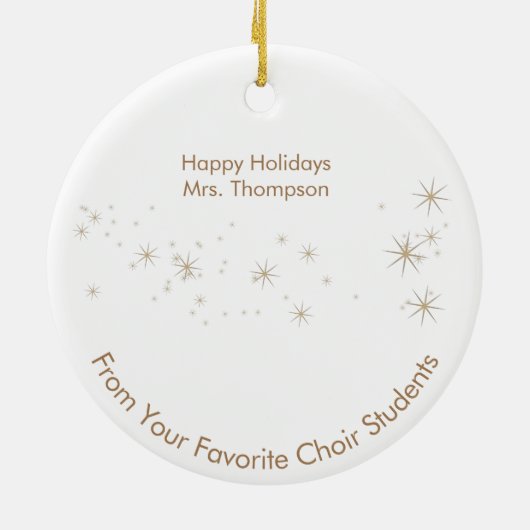 Cute Choir Animals Leerster keramiek Keramisch Ornament (Achterkant)