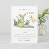 Cute Chomp Alligator in Swamp Any Age Birthday Bedankkaart (Staand voorkant)