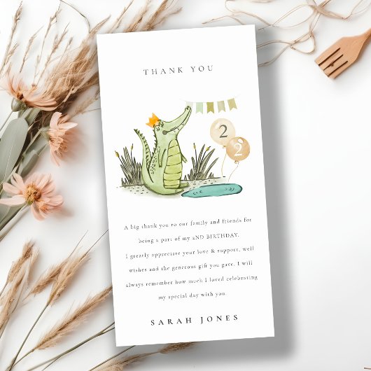 Cute Chomp Alligator in Swamp Any Age Birthday Bedankkaart