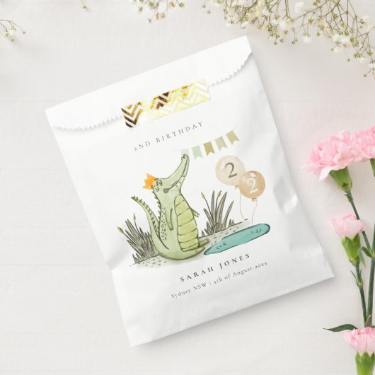 Cute Chomp Alligator in Swamp Any Age Birthday Bedankzakje (Gezegeld)