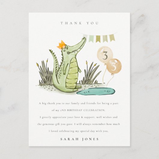 Cute Chomp Alligator in Swamp Any Age Birthday Briefkaart (Voorkant)