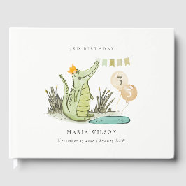 Cute Chomp Alligator in Swamp Any Age Birthday Gastenboek