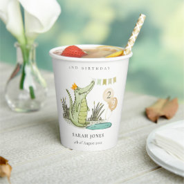 Cute Chomp Alligator in Swamp Any Age Birthday Papieren Bekers