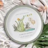 Cute Chomp Alligator in Swamp Any Age Birthday Papieren Bordje