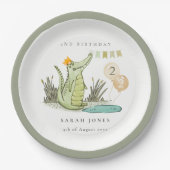 Cute Chomp Alligator in Swamp Any Age Birthday Papieren Bordje (Voorkant)