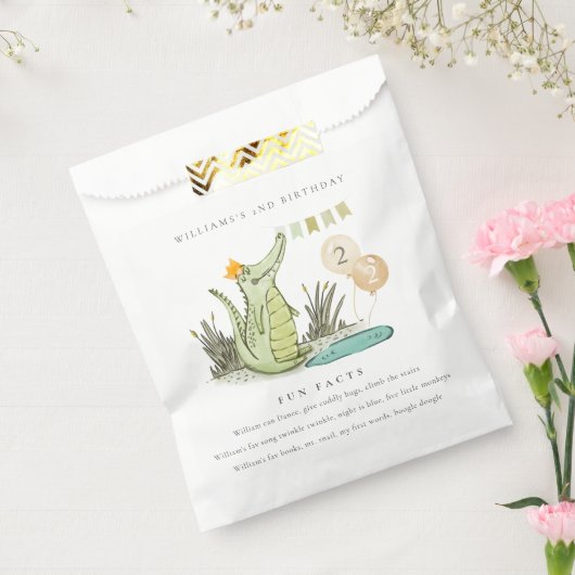 Cute Chomp Alligator in Swamp Fun Facts Birthday Bedankzakje (Gezegeld)