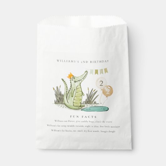 Cute Chomp Alligator in Swamp Fun Facts Birthday Bedankzakje (Voorkant)