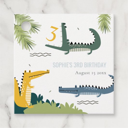Cute Chomp Alligator Swamp Elke leeftijdscategorie Bedankjes Labels (Voorkant)