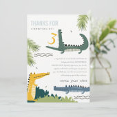 Cute Chomp Alligator Swamp Elke leeftijdscategorie Bedankkaart (Staand voorkant)