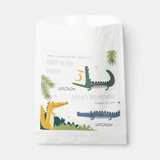 Cute Chomp Alligator Swamp Elke leeftijdscategorie Bedankzakje (Voorkant)