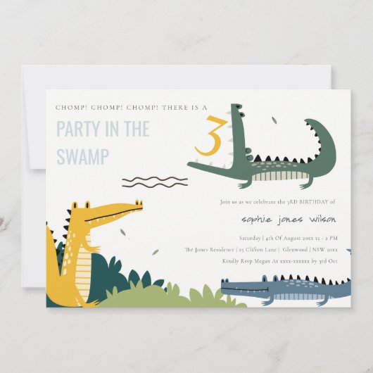 Cute Chomp Alligator Swamp Elke leeftijdscategorie Kaart (Voorkant)