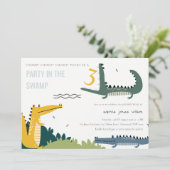 Cute Chomp Alligator Swamp Elke leeftijdscategorie Kaart (Staand voorkant)