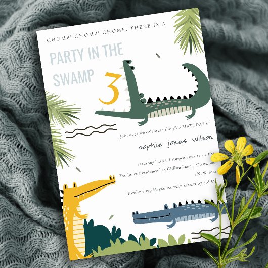Cute Chomp Alligator Swamp Elke leeftijdscategorie Kaart