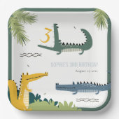 Cute Chomp Alligator Swamp Elke leeftijdscategorie Papieren Bordje (Voorkant)