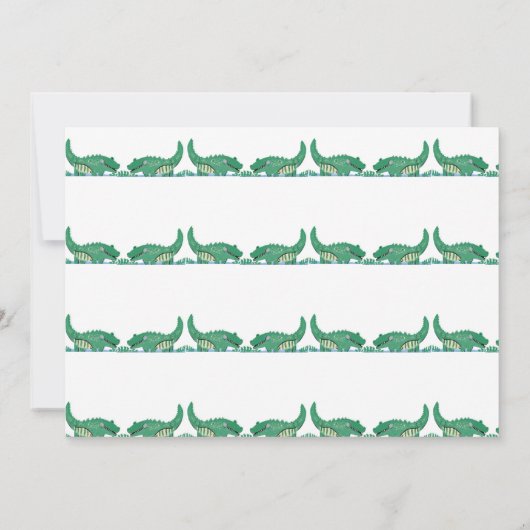 Cute Chomping Alligator Safari Birthday Party Invi Kaart (Achterkant)