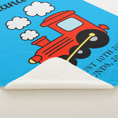 Cute choo baby sherpa deken met naam (3/4)