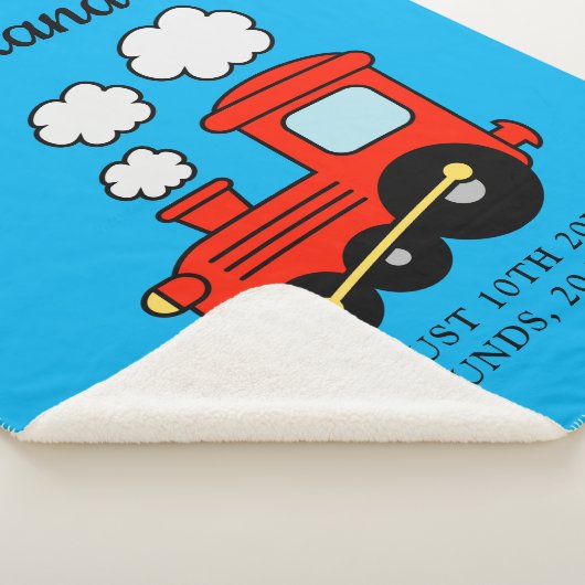 Cute choo baby sherpa deken met naam (3/4)