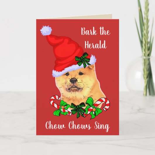 Cute Chow kerst Feestdagen Kaart (Voorkant)
