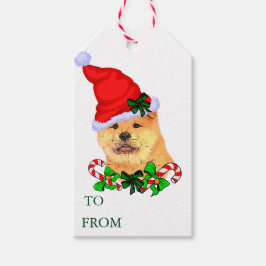 Cute Chow-kerstcadeautassen Cadeaulabel