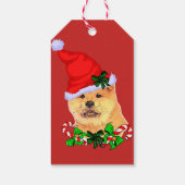 Cute Chow-kerstcadeautassen Cadeaulabel (Achterkant)