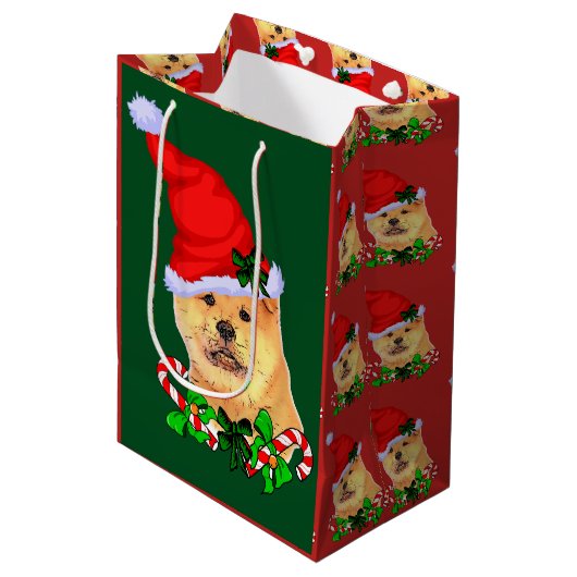 Cute Chow Kerstkerkerkerdromen Medium Cadeauzakje (Voorkant Gekanteld)