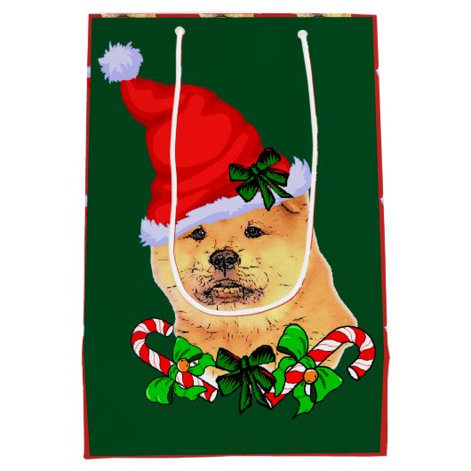 Cute Chow Kerstkerkerkerdromen Medium Cadeauzakje (Achterkant)