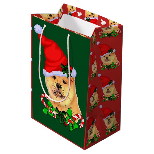 Cute Chow Kerstkerkerkerdromen Medium Cadeauzakje (Achterkant Gekanteld)