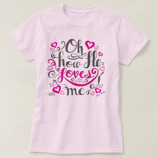 Cute Christelijk Jesus houdt van me Valentijnsdag  T-shirt (Design voorkant)