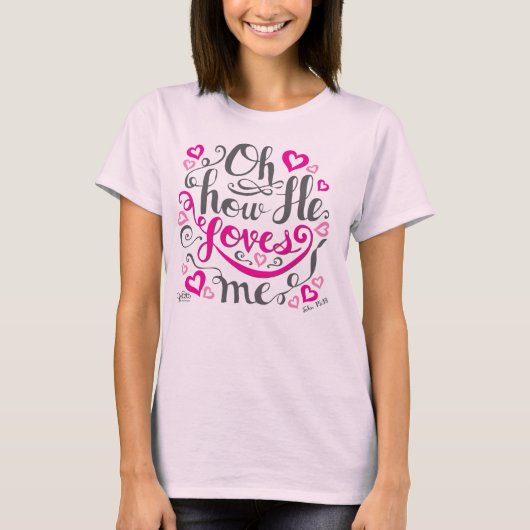 Cute Christelijk Jesus houdt van me Valentijnsdag T-shirt (Voorkant)