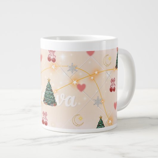 Cute Christmas Aesthetic Mug Grote Koffiekop (Voorkant rechts)
