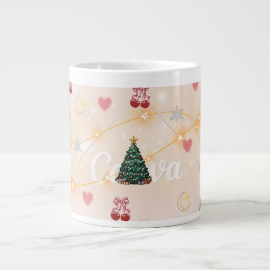 Cute Christmas Aesthetic Mug Grote Koffiekop (Voorkant)