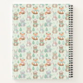 Cute Christmas Animals Seamless Pattern Notitieboek (Achterkant)