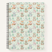 Cute Christmas Animals Seamless Pattern Notitieboek (Voorkant)