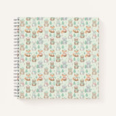 Cute Christmas Animals Seamless Pattern Notitieboek (Voorkant)
