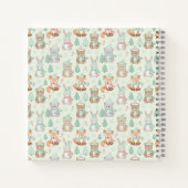 Cute Christmas Animals Seamless Pattern Notitieboek (Achterkant)