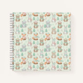Cute Christmas Animals Seamless Pattern Notitieboek (Voorkant)