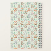 Cute Christmas Animals Seamless Pattern Notitieboek (Achterkant)