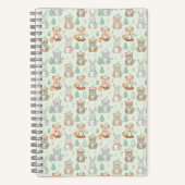 Cute Christmas Animals Seamless Pattern Notitieboek (Voorkant)