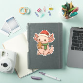 Cute Christmas Axolotl Sticker Kawaii Gingerbreard (iPad Cover)
